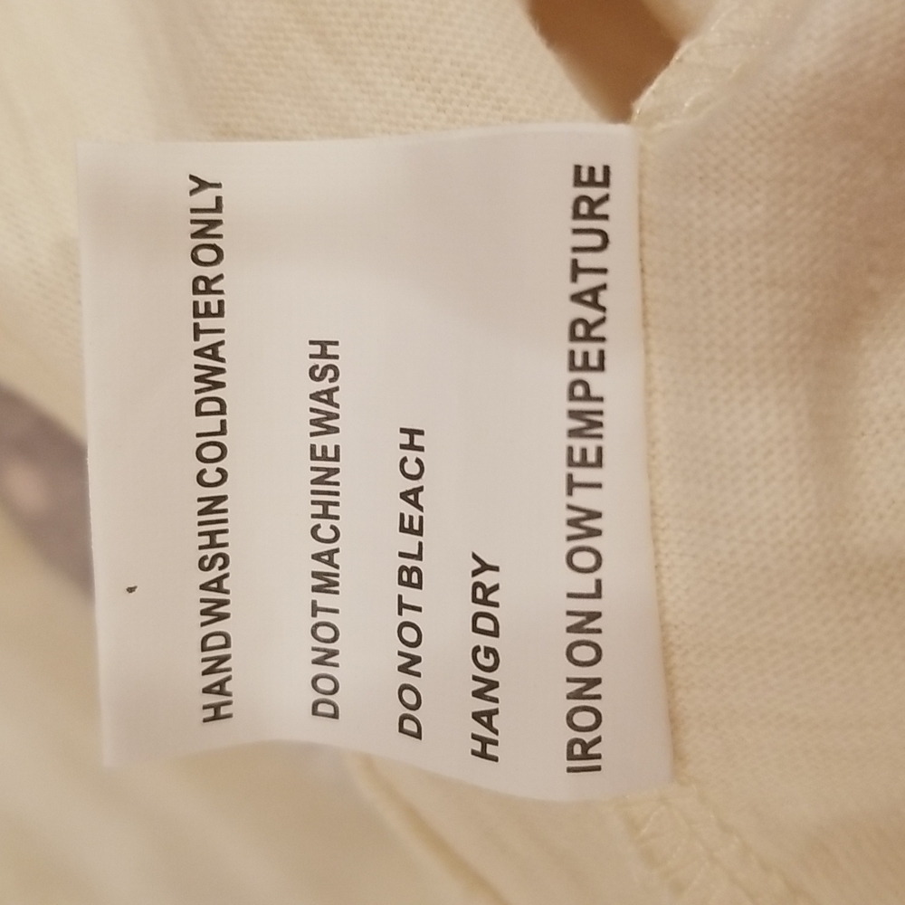 NWT Solitaire Beige/Cream Embroidered Long Sleeve Top, size M - Picture 14 of 16